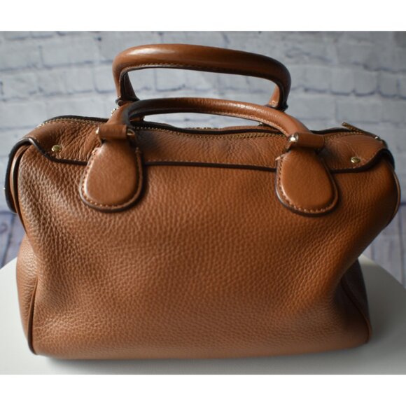 Preowned Coach Mini Bennett Satchel โ Saddle Brown Crossgrain Leather Purse - Picture 8 of 16